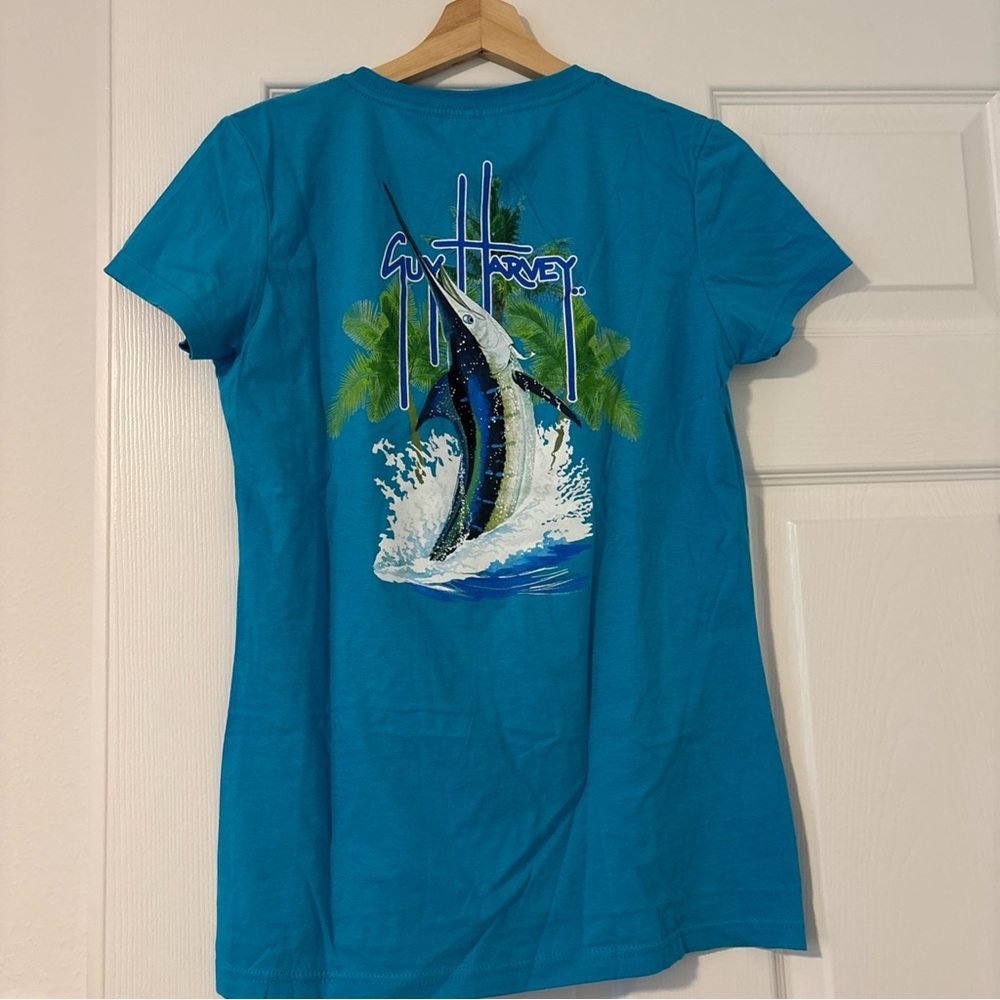 Guy Harvey Teal Graphic Tee
